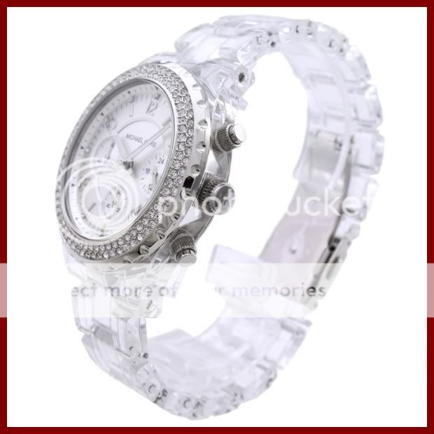 NEW Michael Kors Womens Chronograph Watch MK5337 plastic clear eBay